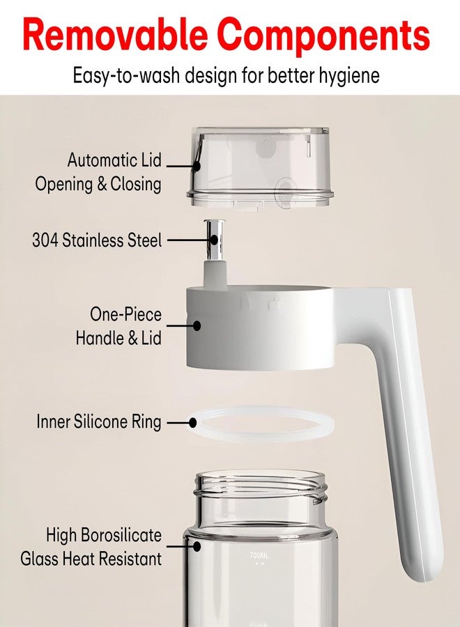 PRIME PICK زجاجة موزع زيت برايم بيك للمطبخ سعة 700 مل - وعاء زجاجي مانع للتنقيط، يفتح ويغلق تلقائيًا، تصميم بمقبض مانع للتسرب، صنبور من الفولاذ المقاوم للصدأ، وعاء شفاف للطبخ والخبز والشواء - Image 2